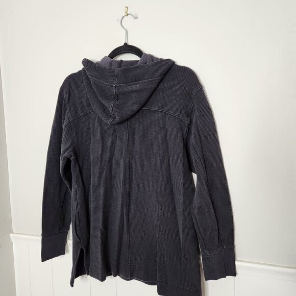 ATHLETA Coaster Luxe Waffle Hoodie Oversized Cozy Tunic Black - Picture 8 of 8